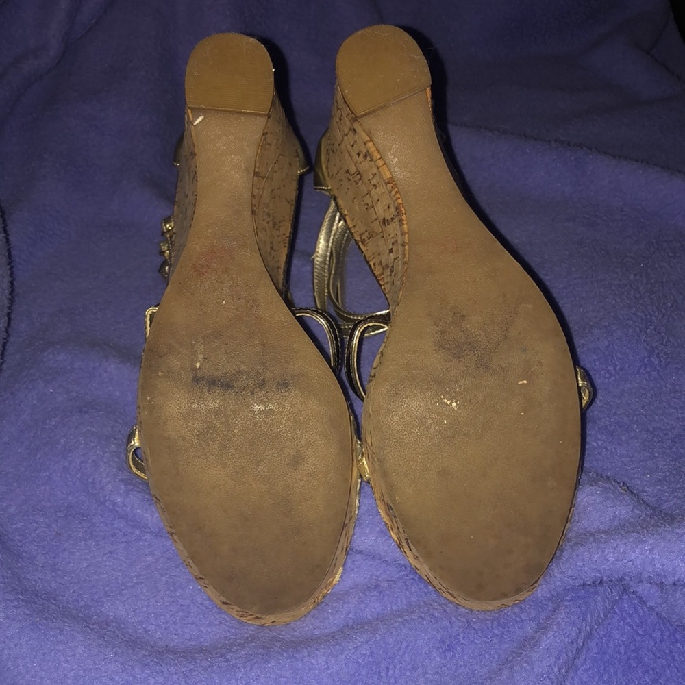 Steve Madden Metallic Gold Platform Sandals - Picture 6 of 9